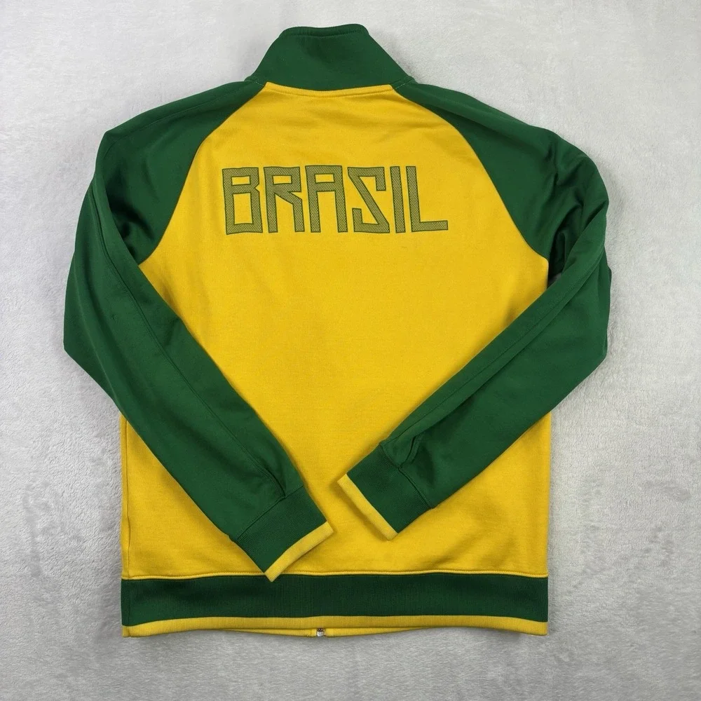 Nike Brasil Soccer Futbol Full Zip Long Sleeve Track Jacket Men's M